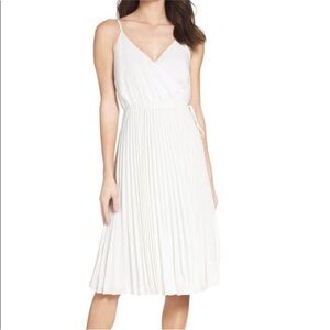 Ali + Jay: lily pond fit and flare White Pleated Dress